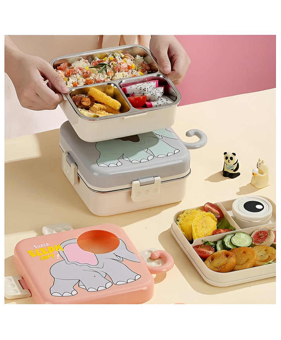 HOMIQUE Super Elephant Kids Lunchbox – Cute & Leakproof Bento Box