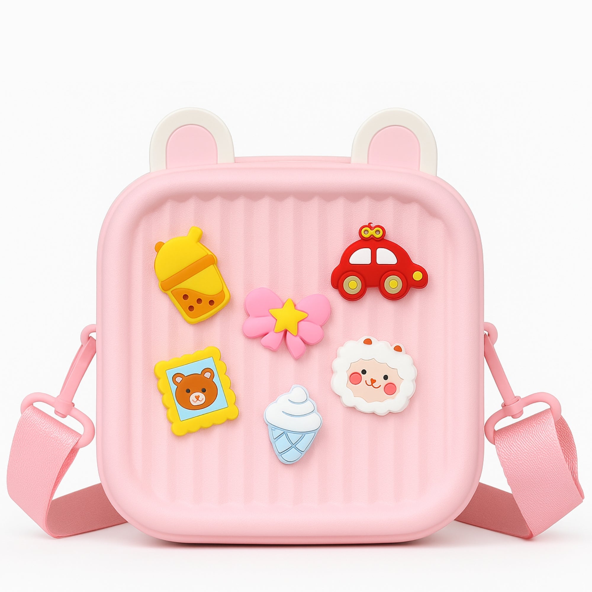 Niko Niko Kids Cartoon Crossbody Bag – Lightweight EVA Sling Bag with 3D Charms – Waterproof & Cute Mini Bag for Toddlers