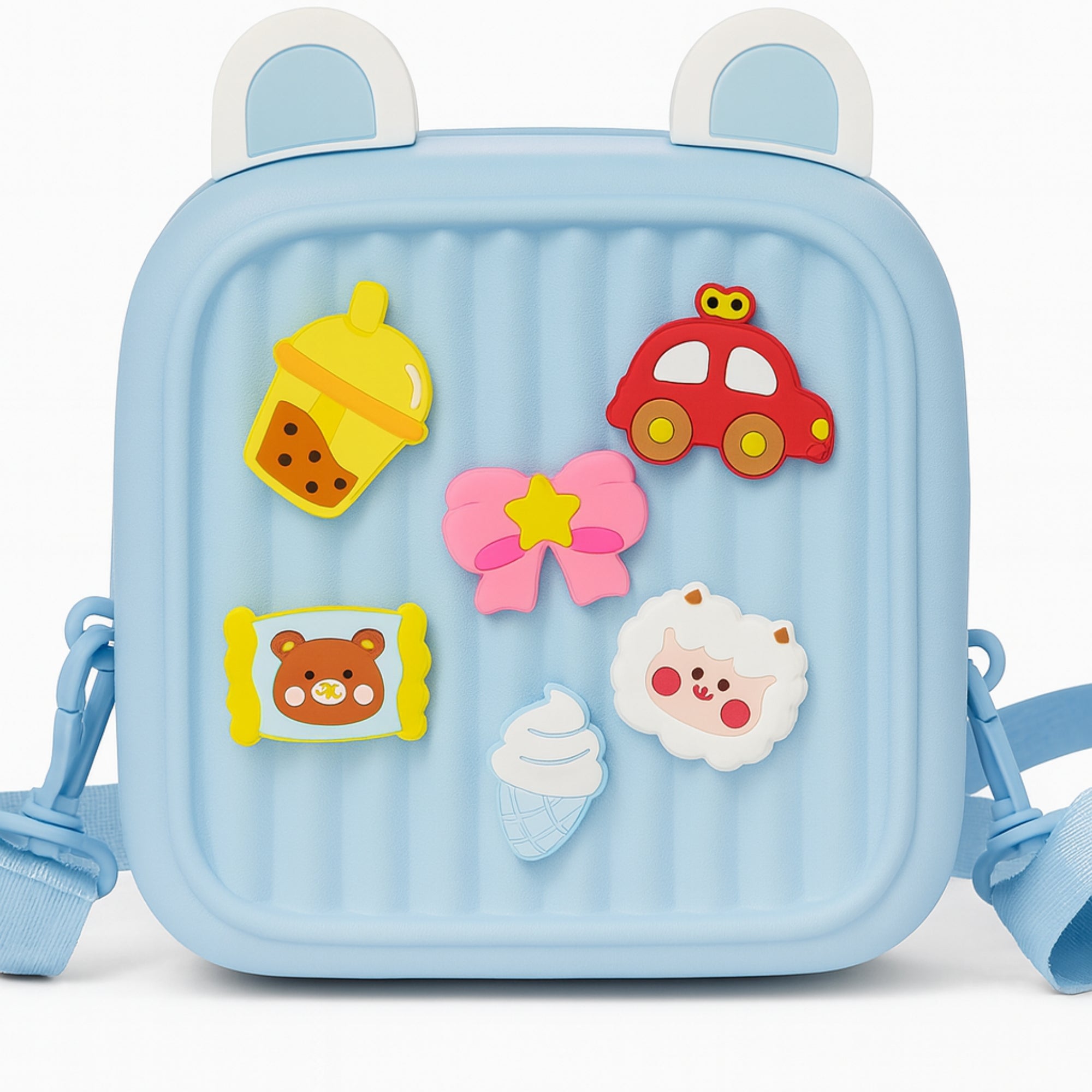 Niko Niko Kids Cartoon Crossbody Bag – Lightweight EVA Sling Bag with 3D Charms – Waterproof & Cute Mini Bag for Toddlers