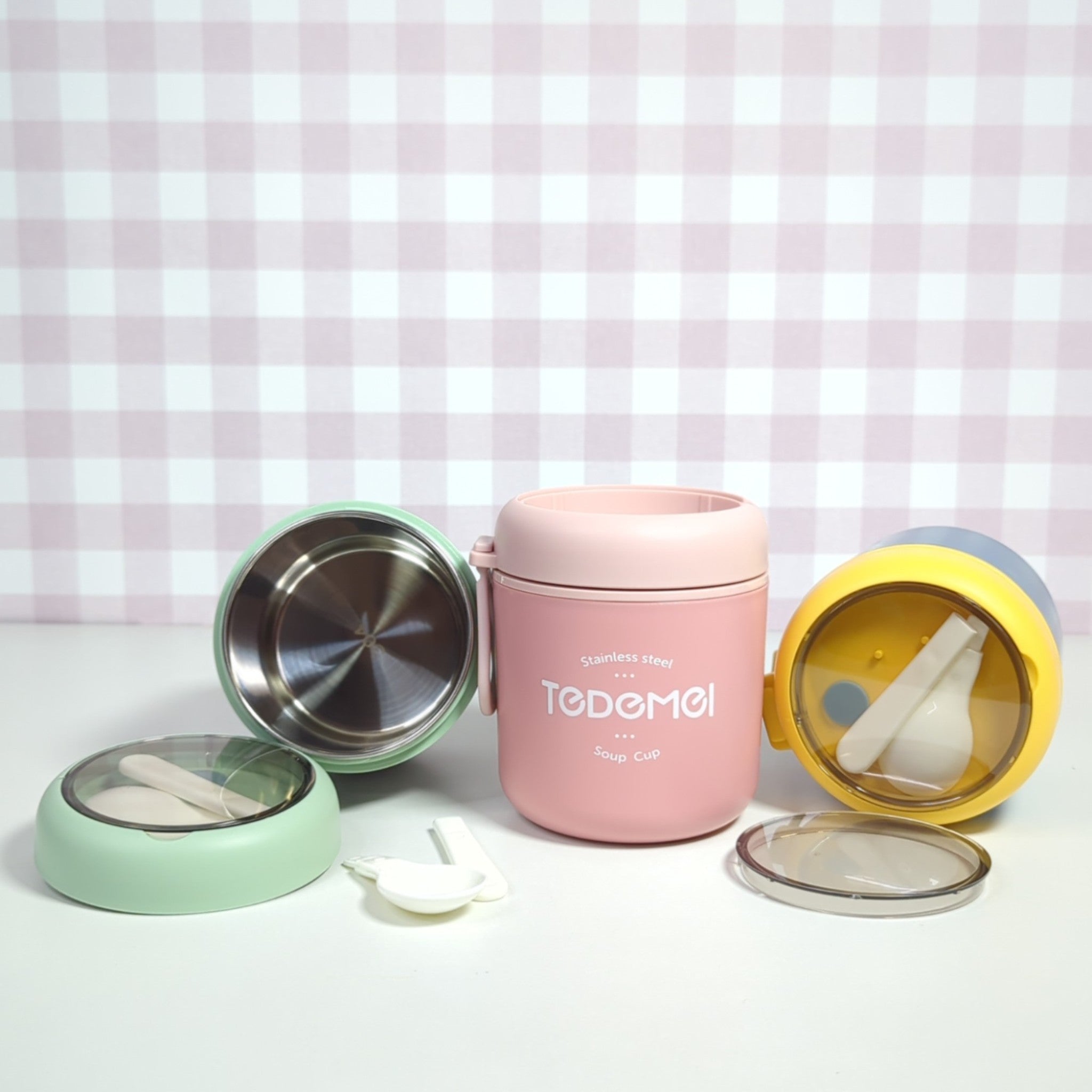 Tedemei Stainless Steel Thermal Soup Cup – 500ml Insulated Food Jar with Spoon