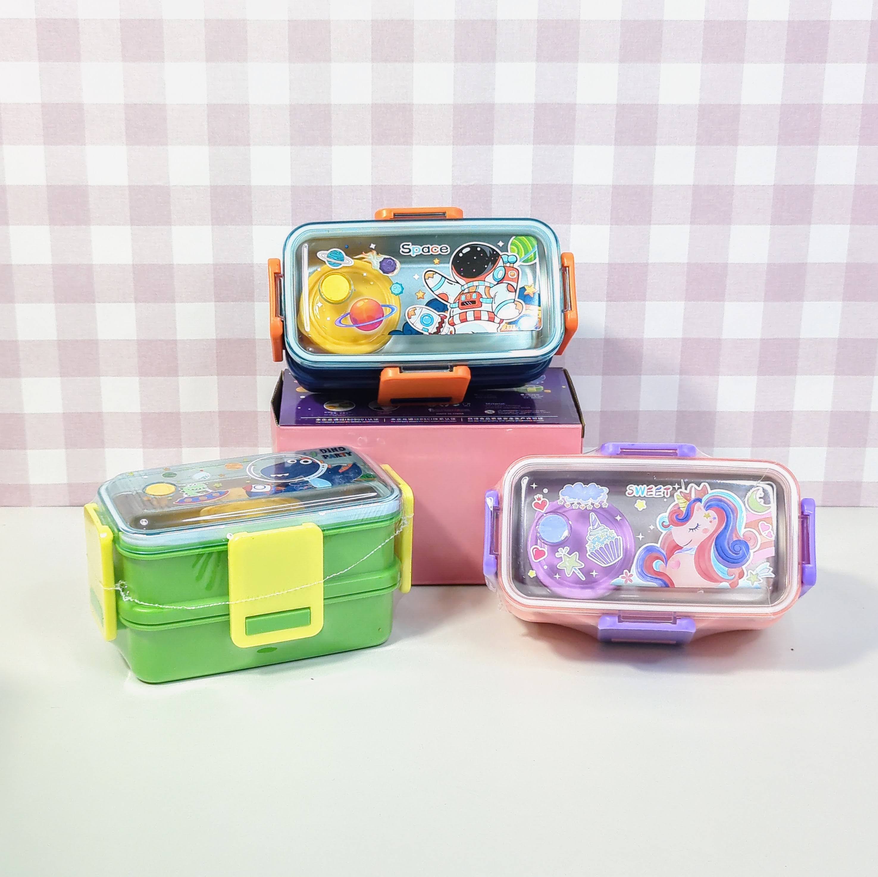 HOMIQUE Kids Double Decker Bento Lunch Box β 100% Leakproof Stainless Steel