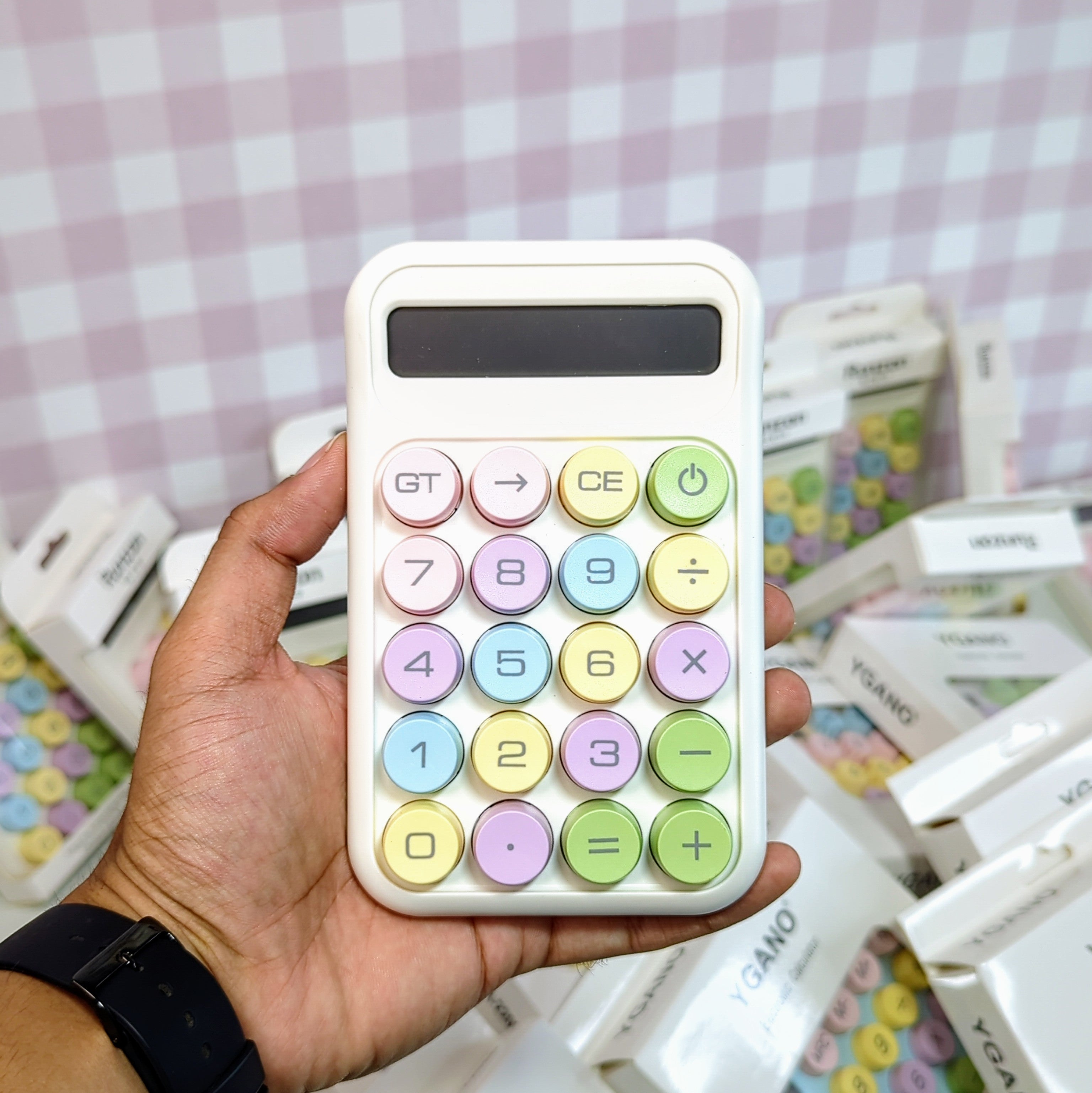 HOMIQUE Pastel Aesthetic Calculator Battery Operated