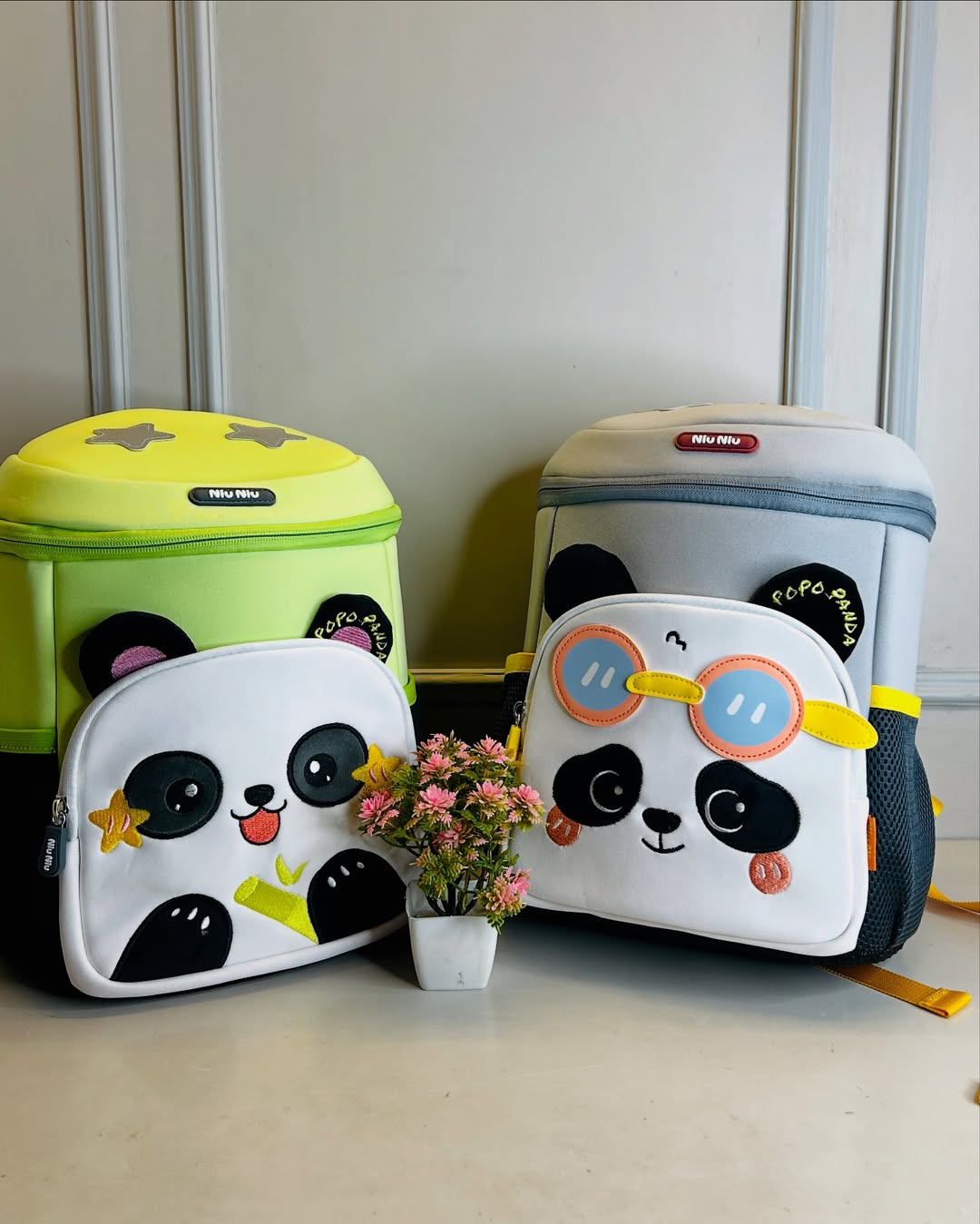 Cute Panda Face Kids Backpack β Lightweight & Water-Resistant Preschool Bag