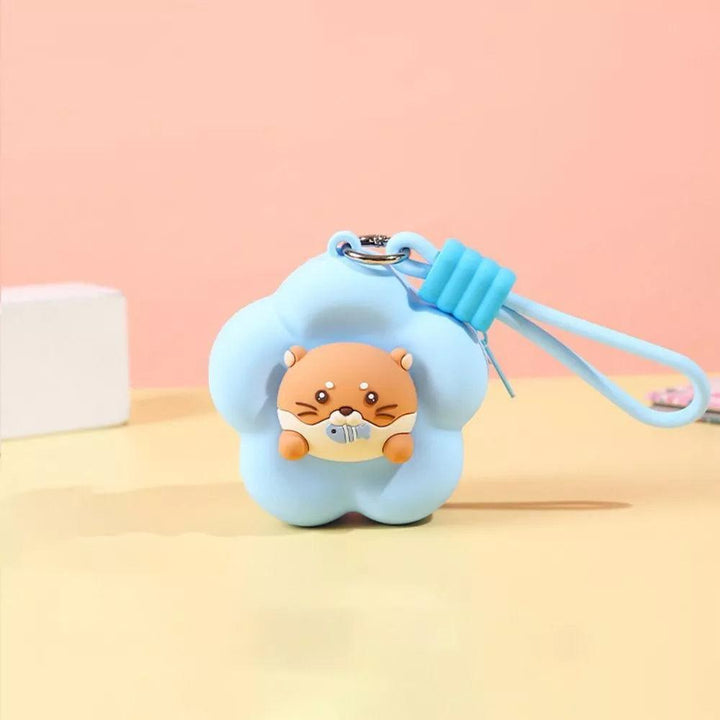 HOMIQUE Cute Animal Flower Silicone Pouch with Wrist Strap – Cartoon Zipper Mini Pouch