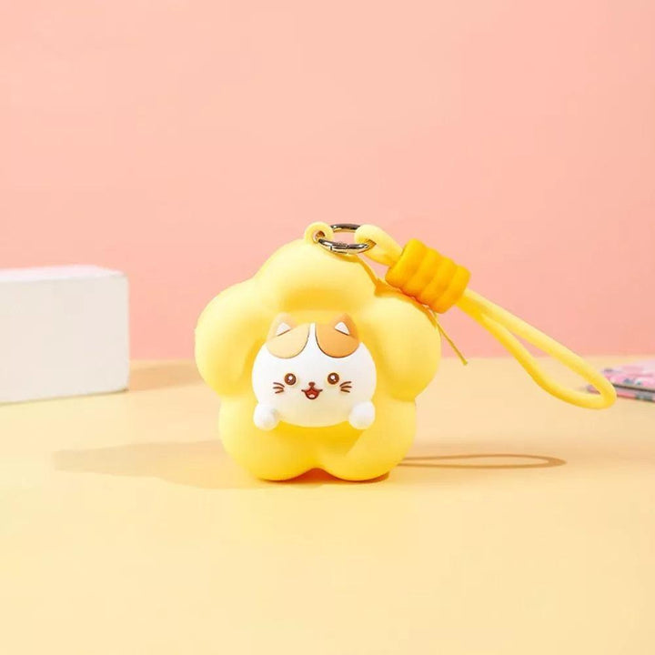 HOMIQUE Cute Animal Flower Silicone Pouch with Wrist Strap – Cartoon Zipper Mini Pouch