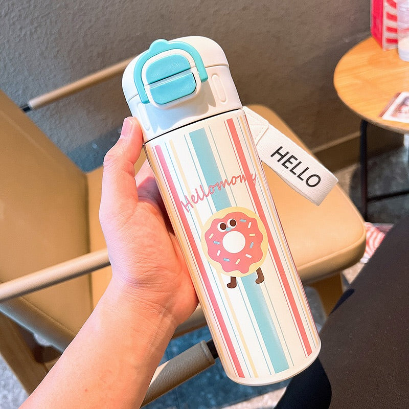 HOMIQUE Dual Opening Sipper Steel Doubled Walled Insulated Bottle | 520ml Capacity