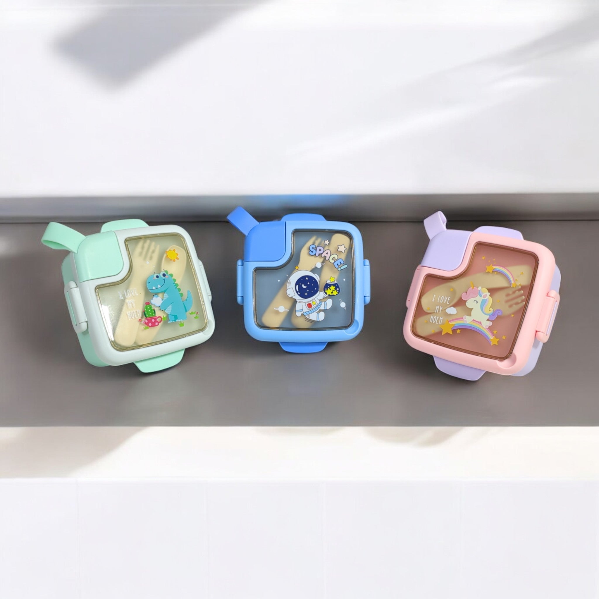 HOMIQUE Cute Bowl Set with Lid – Leakproof & BPA-Free