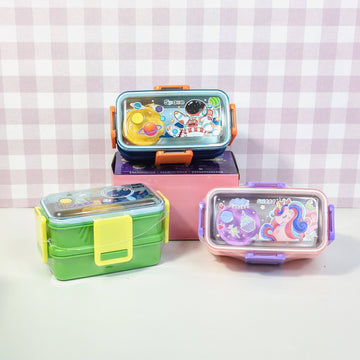 HOMIQUE Kids Double Decker Bento Lunch Box – 100% Leakproof Stainless Steel