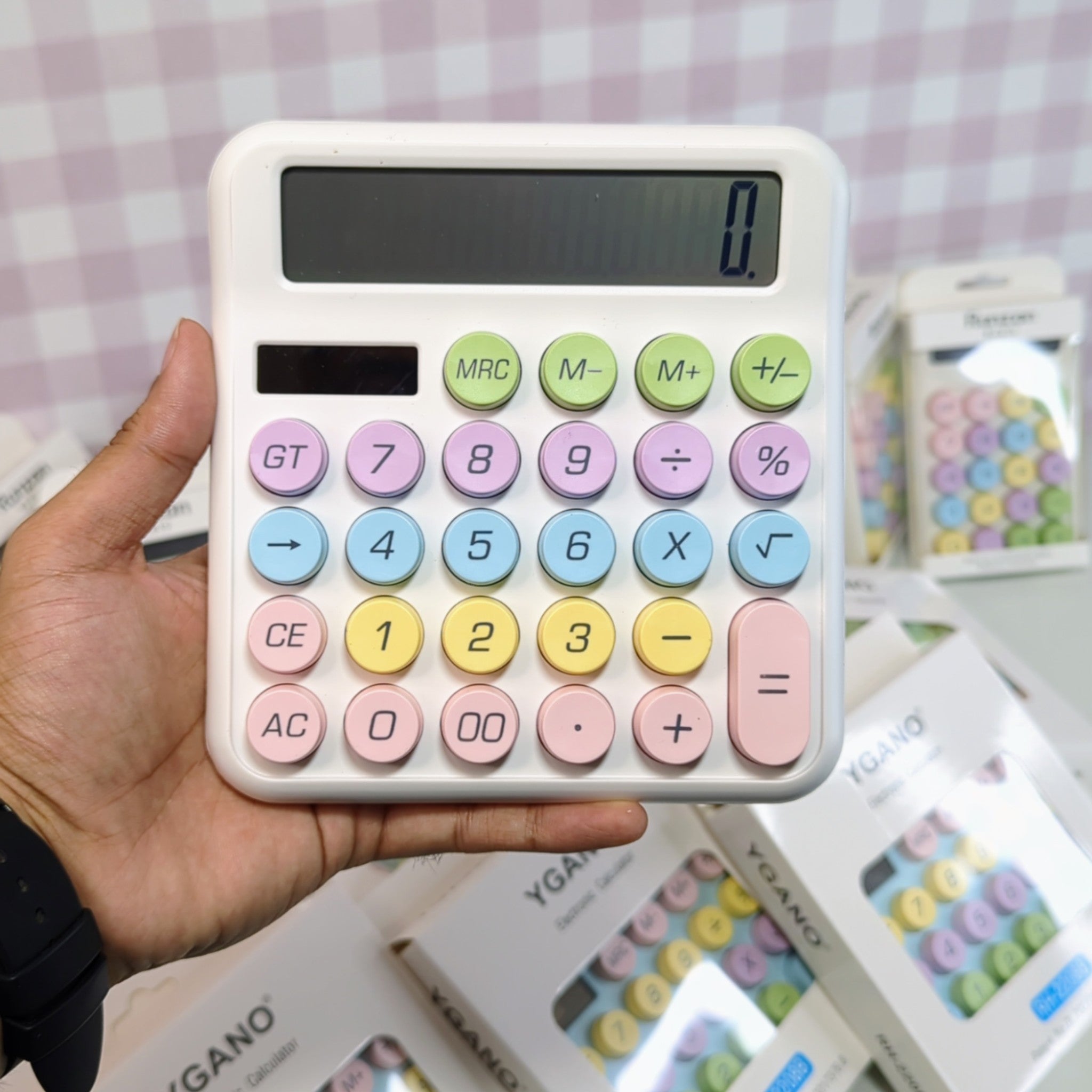 HOMIQUE Pastel calculator Solar/Battery operated