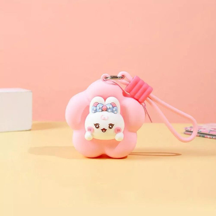HOMIQUE Cute Animal Flower Silicone Pouch with Wrist Strap – Cartoon Zipper Mini Pouch